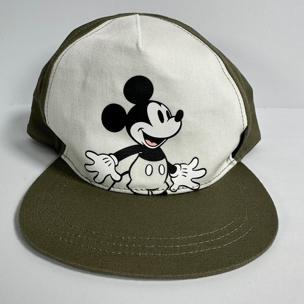 Disney Mickey Mouse H M Kids Baseball Cap Hat Green White Size 2 4T‎